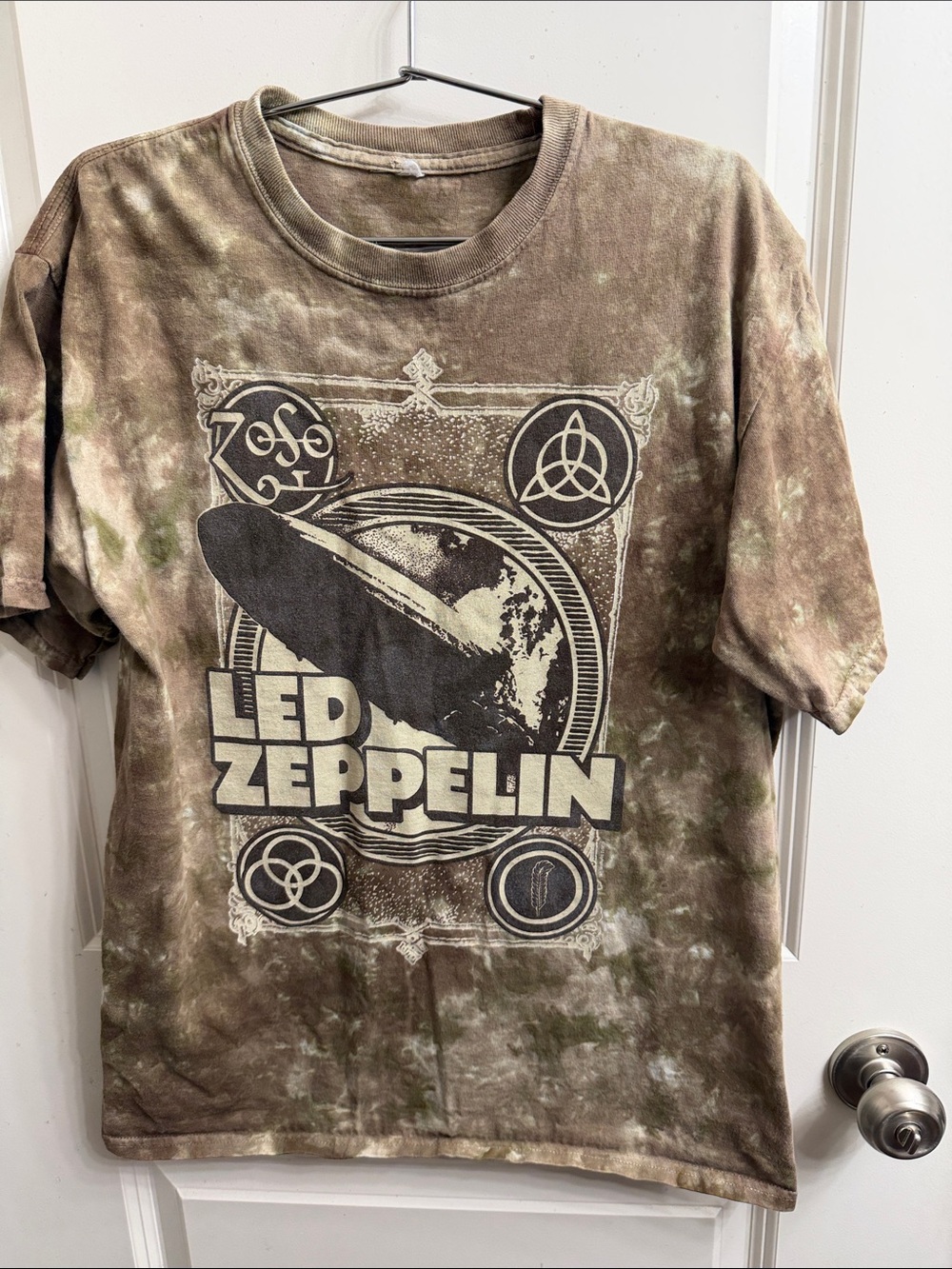 Vintage Led Zeppelin Graphic Tee - Brown Tie-Dye